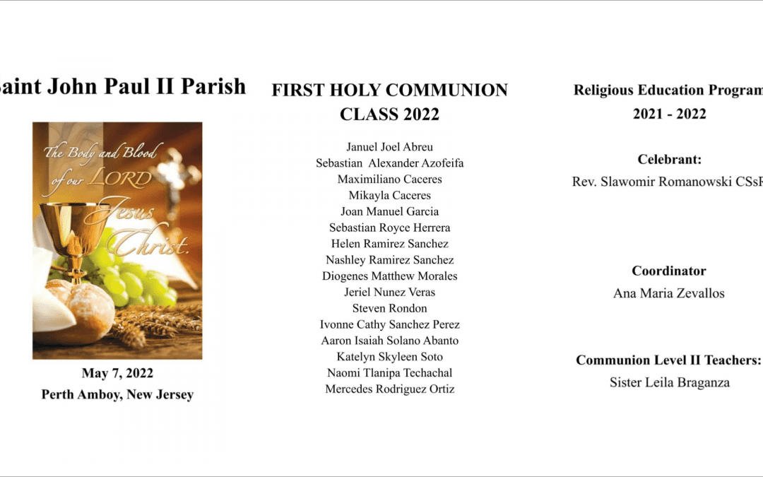 First Communion – May 7, 2022