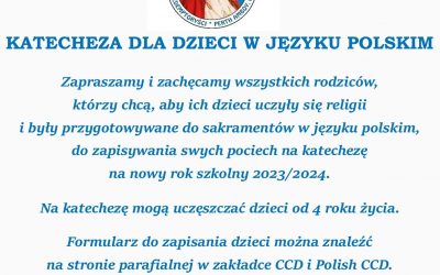 Formularz rejestracyjny na katechezę 2023/2024