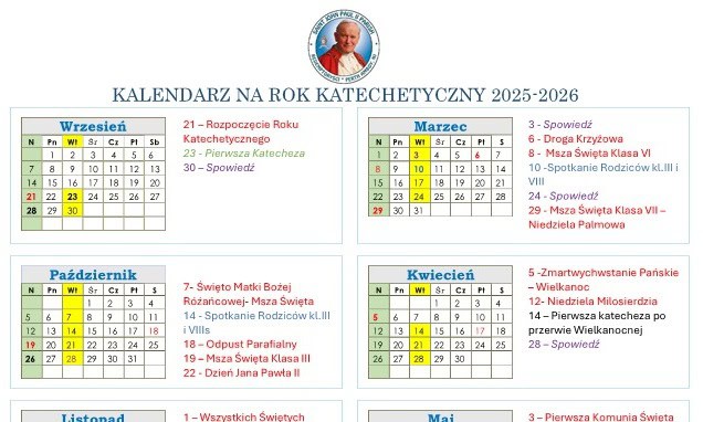 Kalendarz Katechtyczny 2025/2026