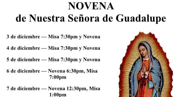 Novena de Nuestra Señora de Guadalupe – 3-12 de diciembre de 2025
